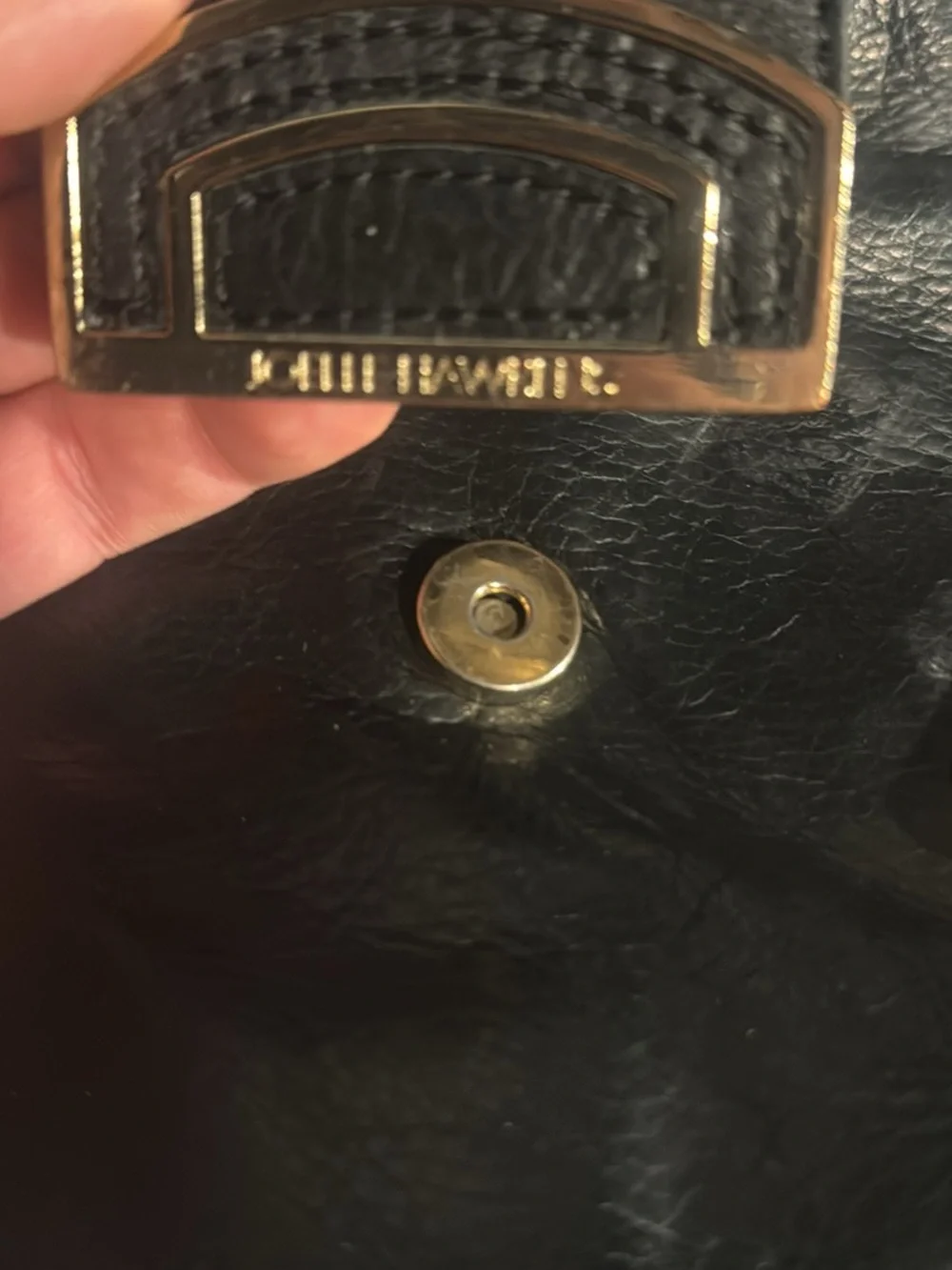 Othr Black Shoulder Tote with Gold Charm